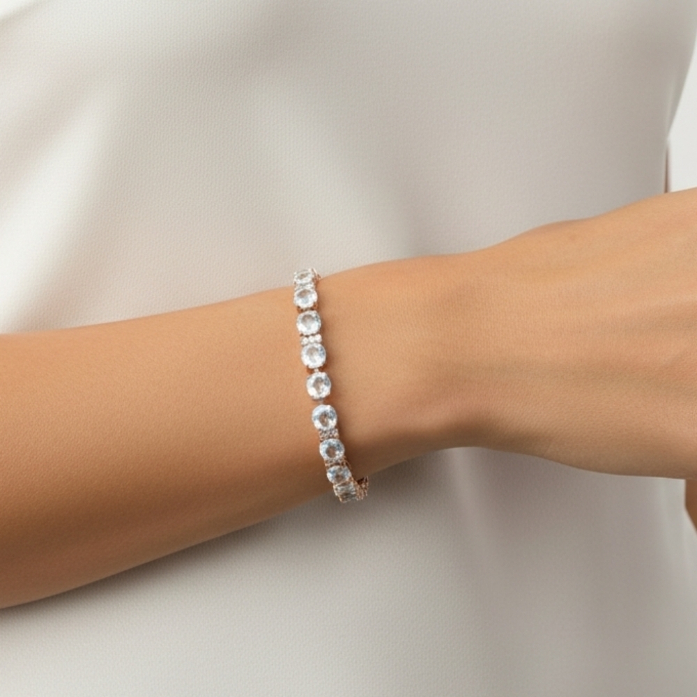 🤍 Elegant Tennis Silver Bracelet for Women Tarnish Free New